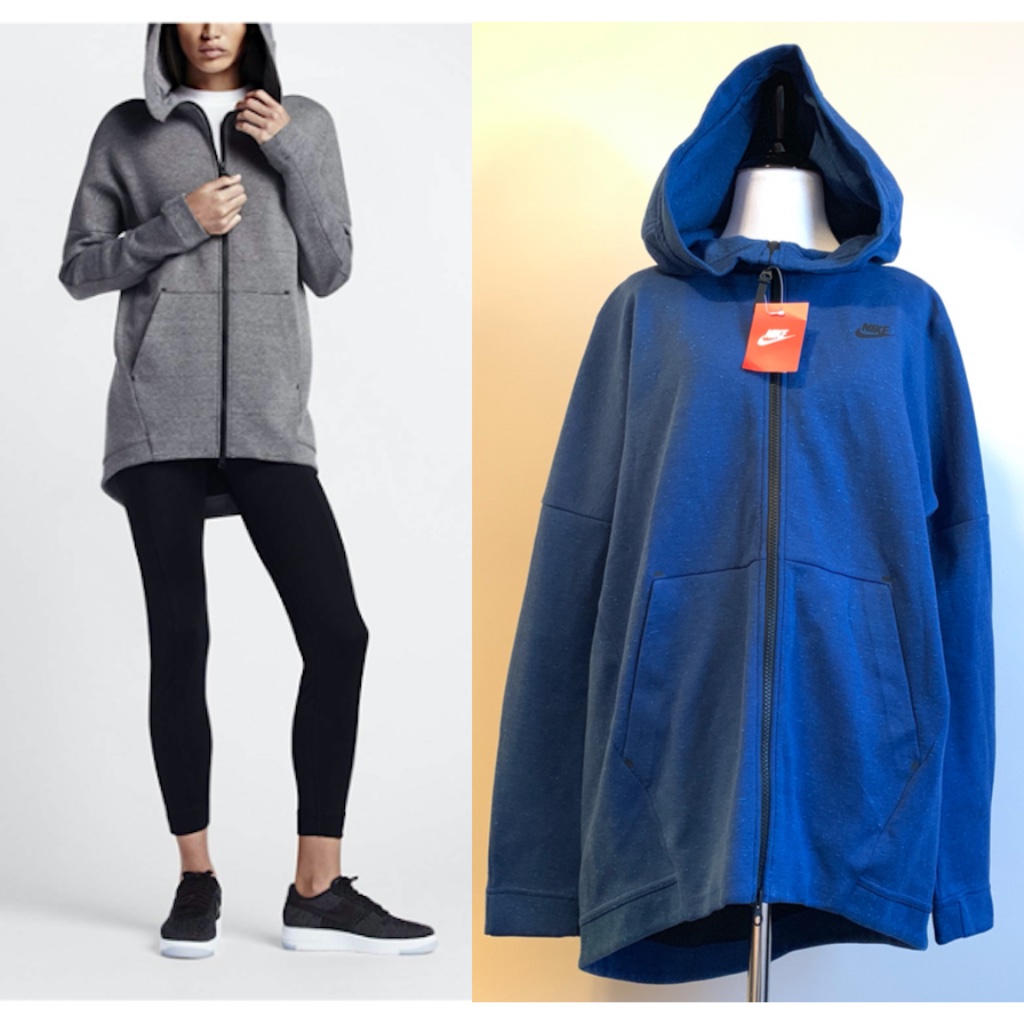 Nwt Nike Speckled Blue Zip-Up Hooded Jacket - M